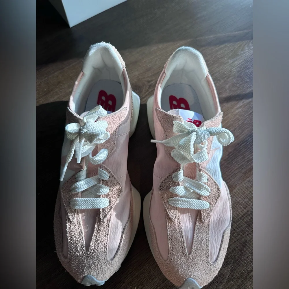 New Balance Pale Pink and White Women's Sneakers - Picture 6 of 8